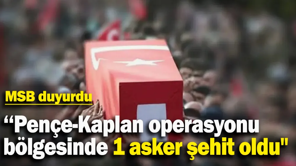 MSB: Pençe-Kaplan operasyonu bölgesinde 1 asker şehit oldu