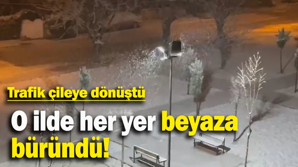 O ilde her yer beyaza büründü