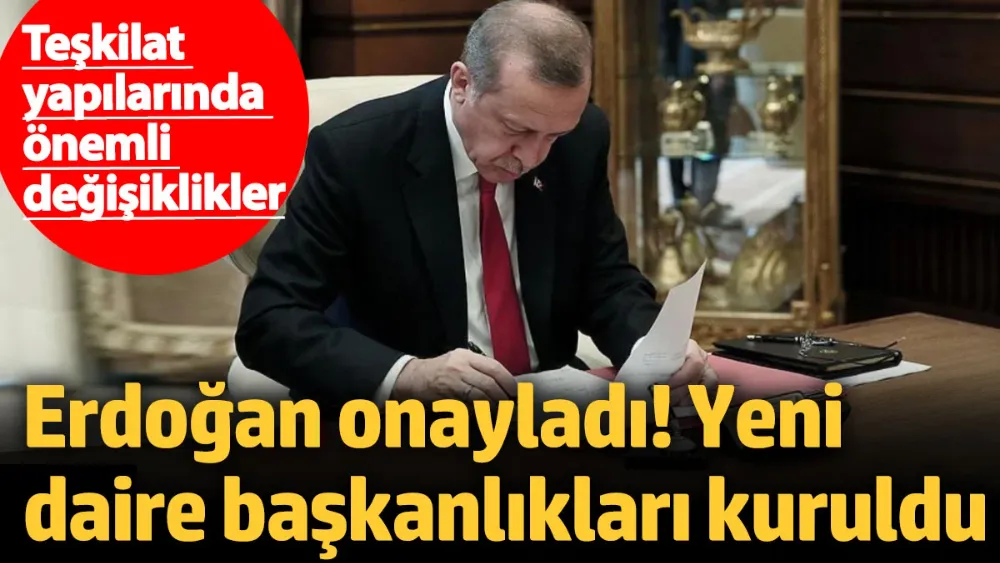 Erdoğan onayladı, yeni daire başkanlıkları kuruldu!