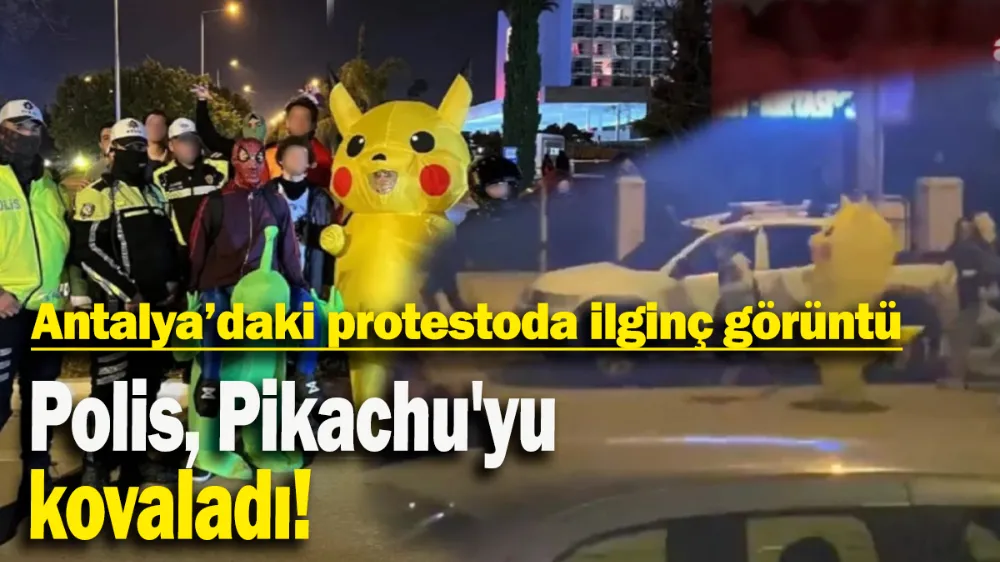 Antalya’daki protestoda ilginç görüntü