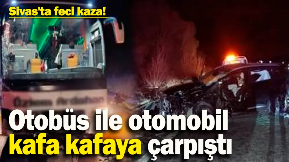 Yolcu otobüsüyle otomobil çarpıştı