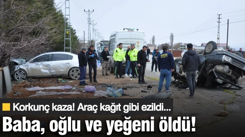 Araç kağıt gibi ezildi: Baba, oğlu ve yeğeni öldü, 3 yaralı var