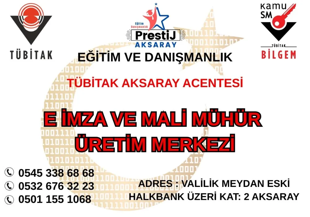E-İmza ve Mali Mühür Hizmeti Artık Aksaray’da!
