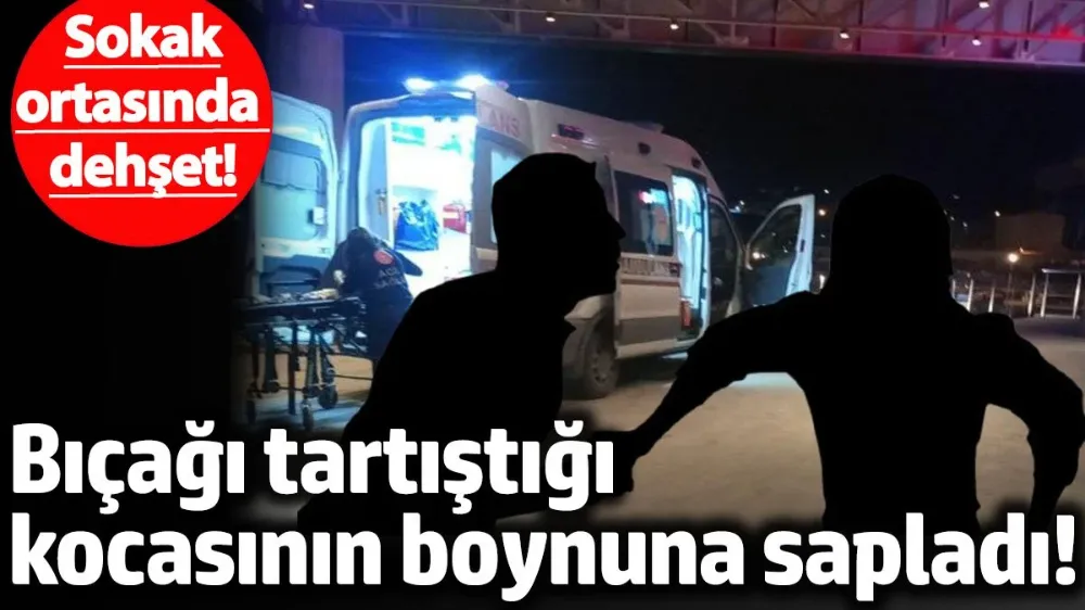 Bıçağı tartıştığı kocasının boynuna sapladı