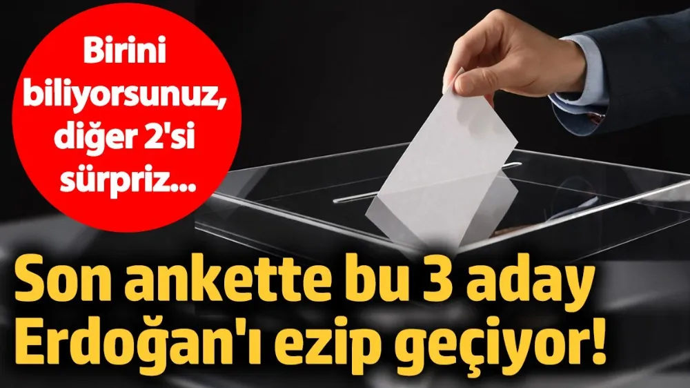 Son ankette bu 3 aday Erdoğan