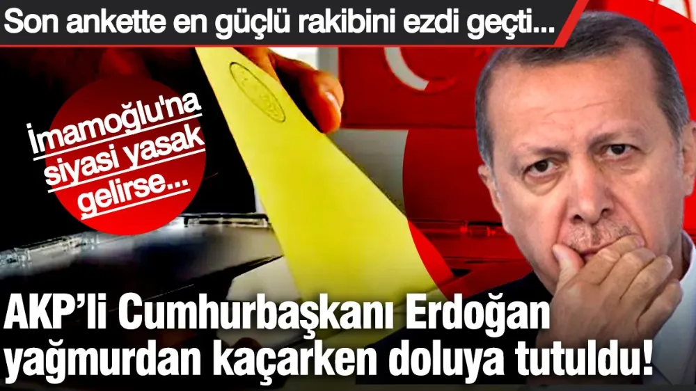 Erdoğan yağmurdan kaçarken doluya tutuldu! 