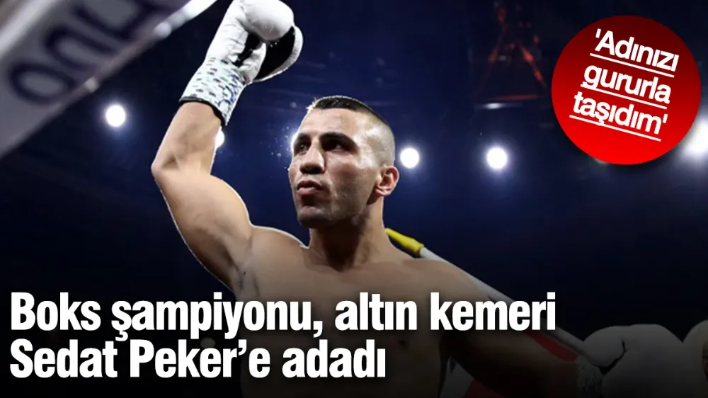 Boks şampiyonu, altın kemeri Sedat Peker