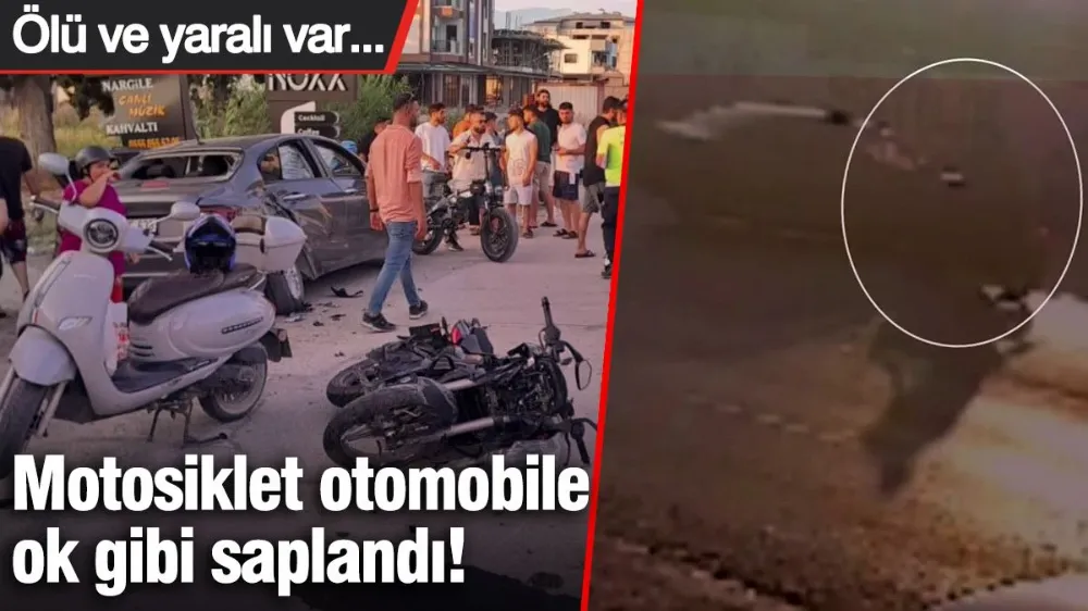 Motosiklet otomobile ok gibi saplandı! Ölü ve yaralı var